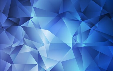 Light BLUE vector polygon abstract layout. Shining polygonal illustration, which consist of triangles. Triangular pattern for your design.