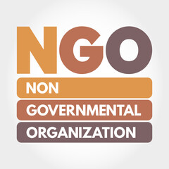 Fototapeta premium NGO - Non-Governmental Organization acronym, business concept background