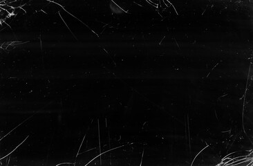 Cracked glass texture. Broken screen. Black dirty scratched window effect photo editor layer.