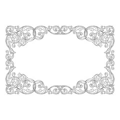 Classical baroque vector of vintage element for design. Decorative design element filigree calligraphy vector. You can use for wedding decoration of greeting card and laser cutting.