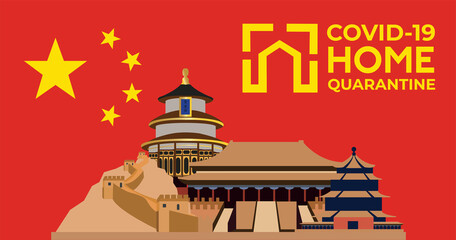 Corona virus prevention.
Home Quarantine vector design