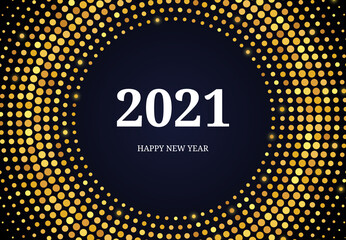 2021 Happy New Year of gold glitter pattern