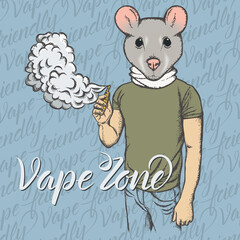 Rat vaping an electronic cigarette