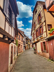 Fototapeta na wymiar Street in Alsace. Colmar. France.Europe