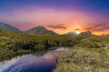 Hottentots Holland Mountains and rivers in Overberg western cape South Africa