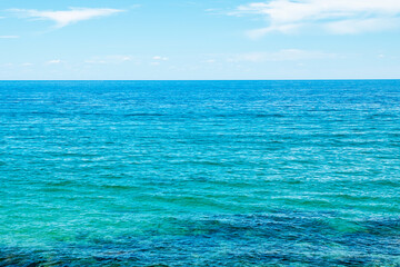 blue sea and blue sky
