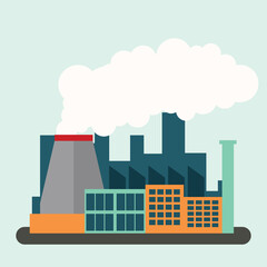Obraz premium polluting air from factory pipe and cesspit, environmental for pollution concept. vector illustration