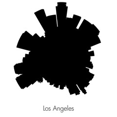 Los Angeles vector circular skyline