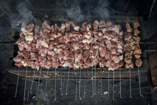 "Satay Klatak" is a Famous Culinary from Jogjakarta , Indonesia, the satay itself is goat meat pierced using spokes and grilled