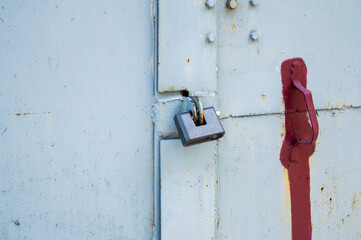 old lock on the iron door
