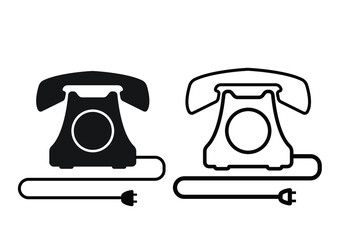 Telephone vector icon isolated on white