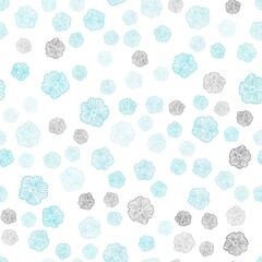 Light Blue, Green vector seamless abstract pattern with flowers. An elegant bright illustration with flowers. Template for business cards, websites.