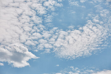 cumulus clouds on a summer day