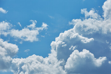 cumulus clouds on a summer day