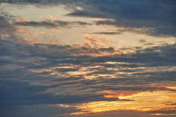 Cloudy sunset on a summer evening