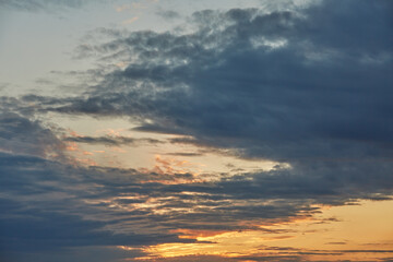 Cloudy sunset on a summer evening
