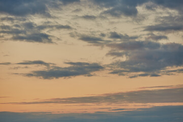 Cloudy sunset on a summer evening