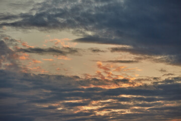 Cloudy sunset on a summer evening