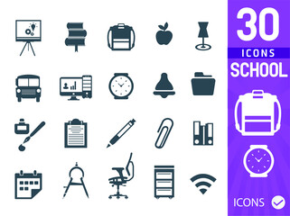 School icons (set of 16 Quality icons) Remastered