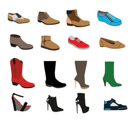 Shoes icons set 
