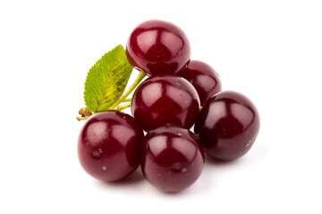 Сherry berries isolated on white background. With clipping path.