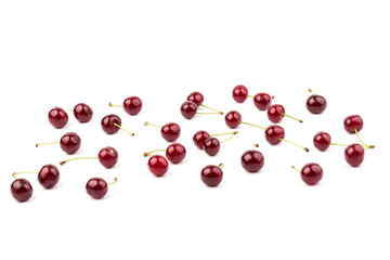 Сherry berries isolated on white background. With clipping path.