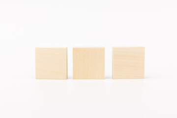 Wooden blocks to build a wall. Concept of new business, partnership, integration and startup