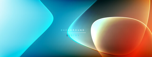 Vector abstract background - liquid bubble shapes on fluid gradient with shadows and light effects. Shiny design template for text