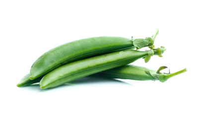 Fresh peas isolated on white background