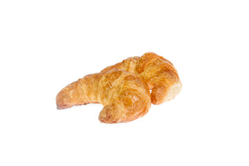 Fresh and tasty croissant over white background