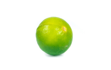 green lemon isolated on white