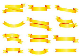 Fototapeta premium Colorful Vector Ribbon Banners. Set of Ribbons Banners with Label, Tag and Quality Badges. Banners set and colorful Ribbon, isolated on white background. Ribbon Banner in modern simple flat design