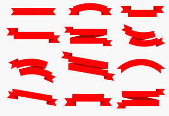 Colorful Vector Ribbon Banners. Set of Ribbons Banners with Label, Tag and Quality Badges. Banners set and colorful Ribbon, isolated on white background. Ribbon Banner in modern simple flat design