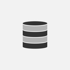 Database icon illustration in flat design style. Data storage server symbol.