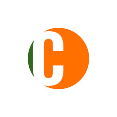 C alphabet vector design template illustration