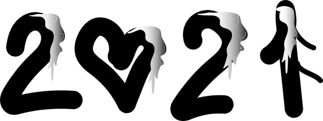 New Year 2021 text Design