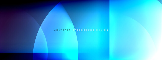 Vector abstract background - circle and cross on fluid gradient with shadows and light effects. Techno or business shiny design templates for text