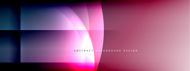 Vector abstract background - circle and cross on fluid gradient with shadows and light effects. Techno or business shiny design templates for text