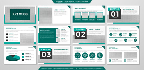 business annual report presentation layout template with clean minimalist style