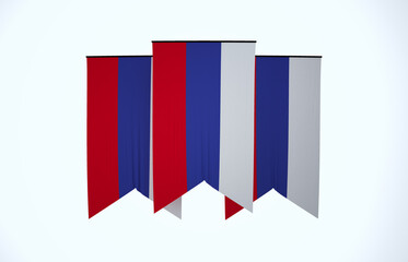 Russia Flag, Floating Fabric Flag, Russia, 3D Render