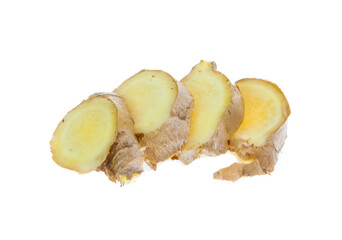 ginger root on white background