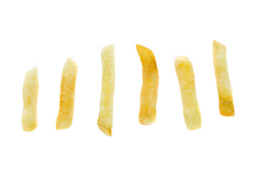 french fries on a white background