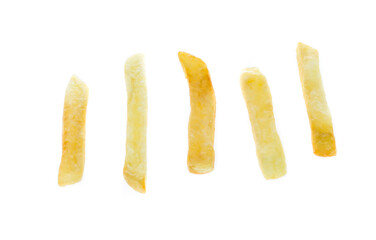 french fries on a white background