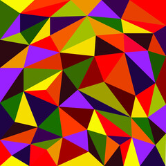 Multicolored background of geometric shapes of triangles