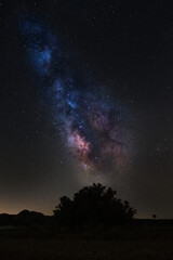 Fototapeta na wymiar Bella vista de la Vía Láctea en una noche estrellada oscura de verano