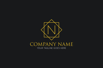 Fototapeta premium initial letter n luxury logo, icon, symbol vector illustration design template