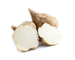 jicama on white background