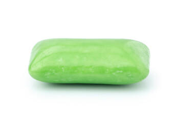 green chewing gum isolated on white background