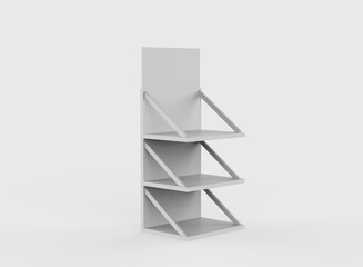 Display stand, retail display stand for product , display stands isolated on white background. 3d illustration