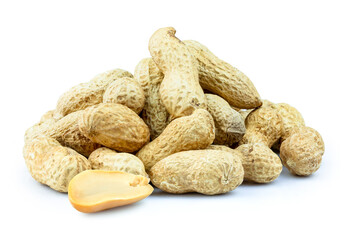 Peanuts isolated on white background